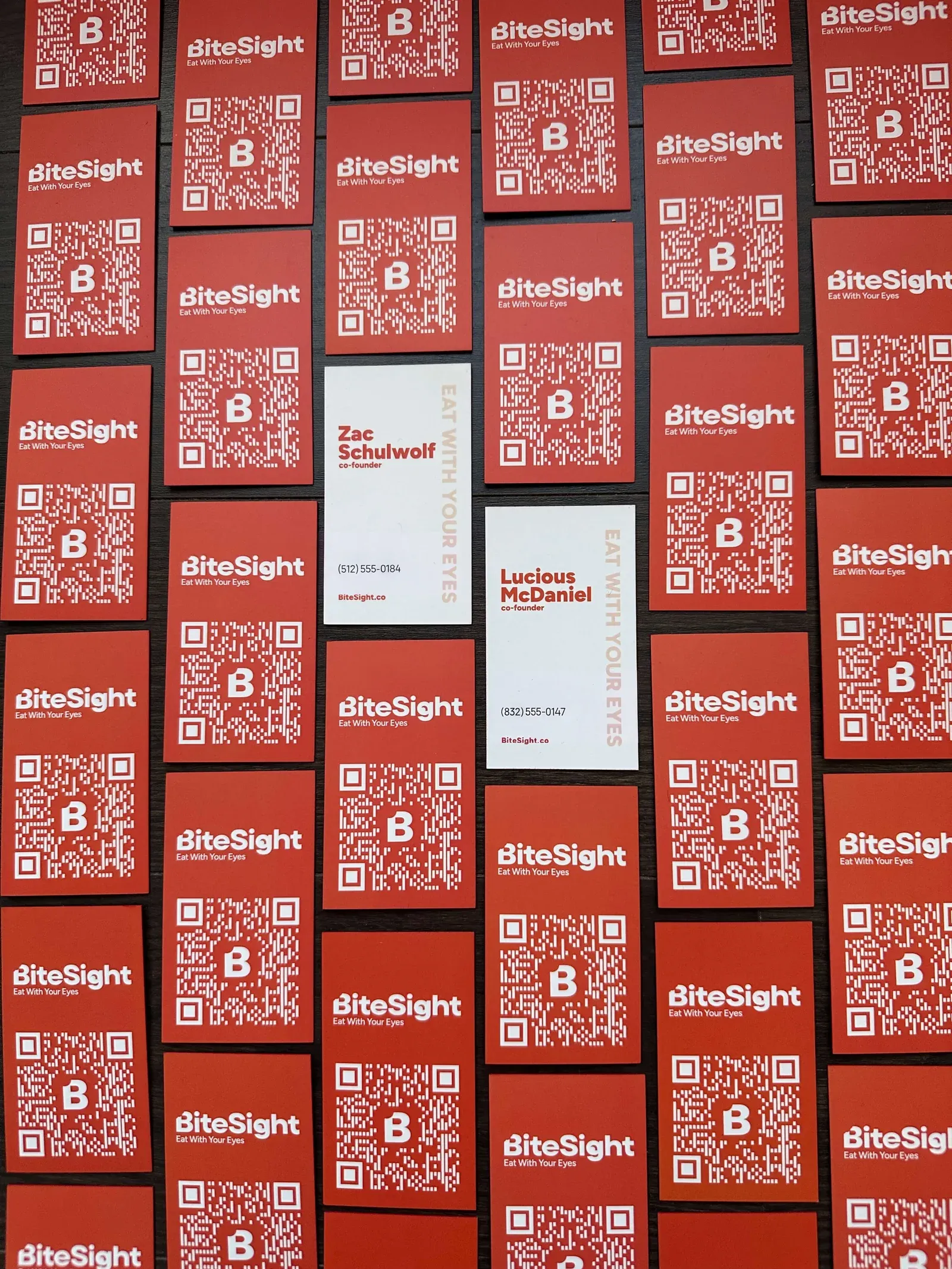 BiteSight business cards — Eat With Your Eyes