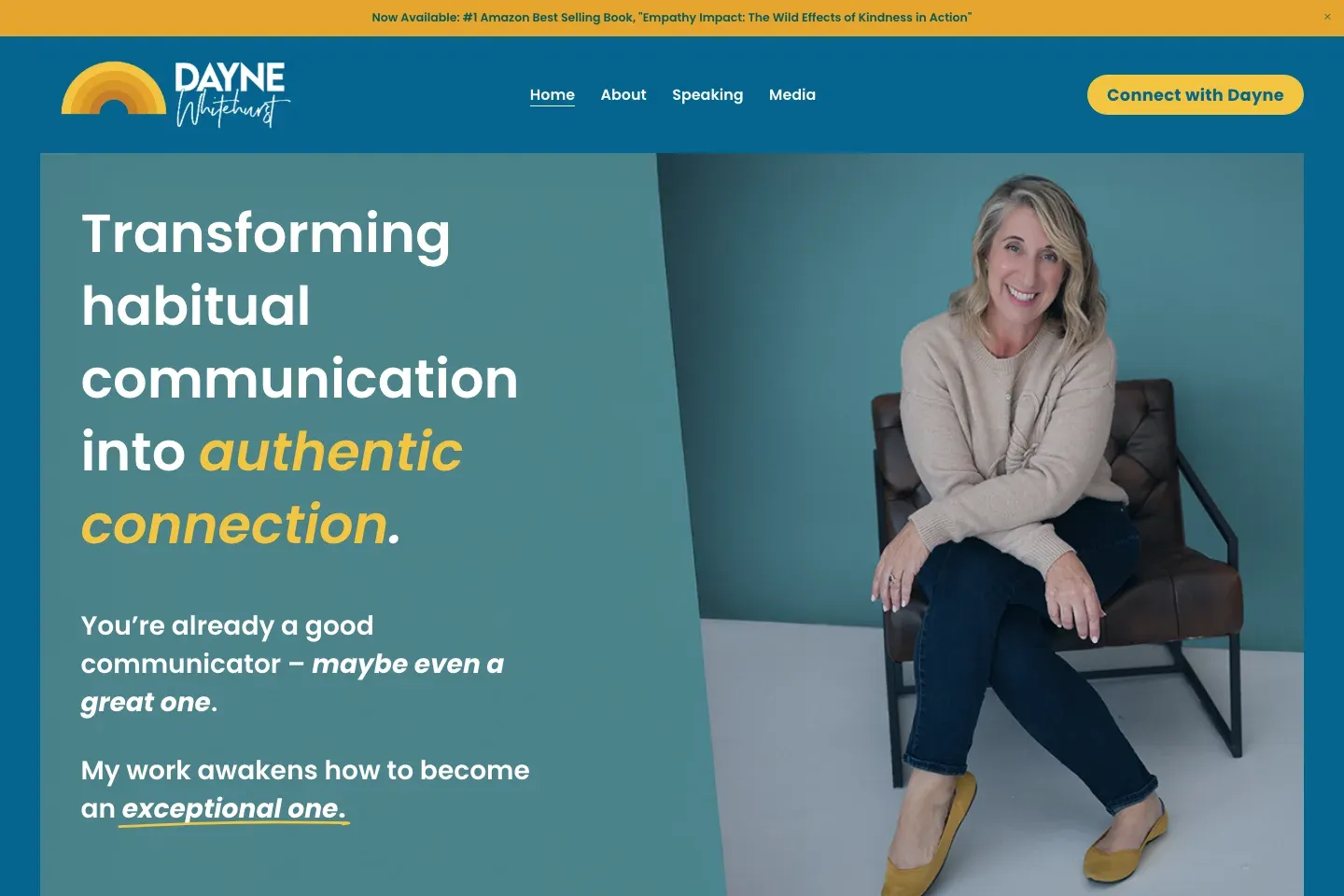 daynewhitehurst.com homepage: Transforming habitual communication into authentic connection